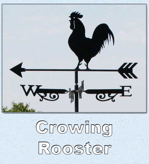 Classic weathervane of a crowing rooster