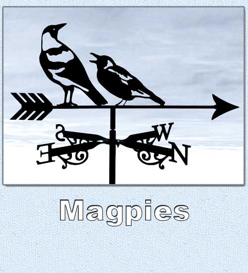 Australian magpie and chick weathervane