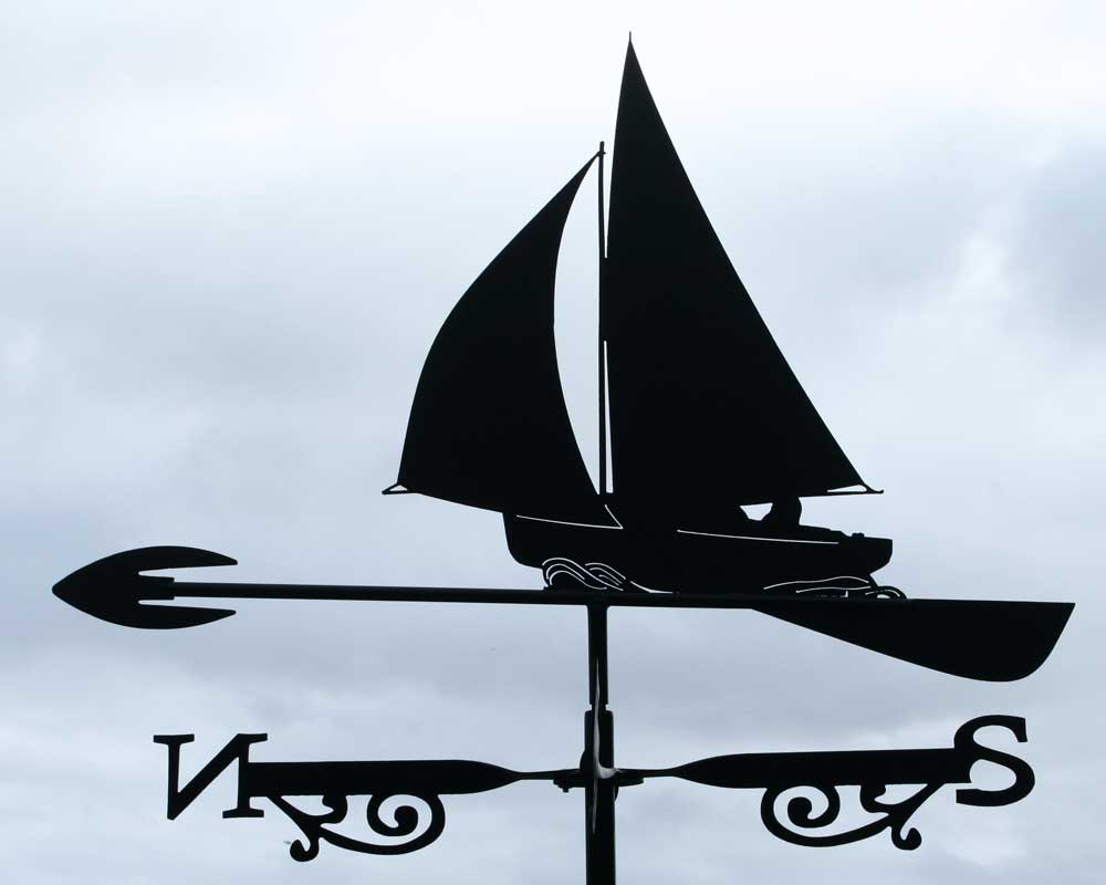 Handmade Custom Australian Weathervane of a Couta sailboat